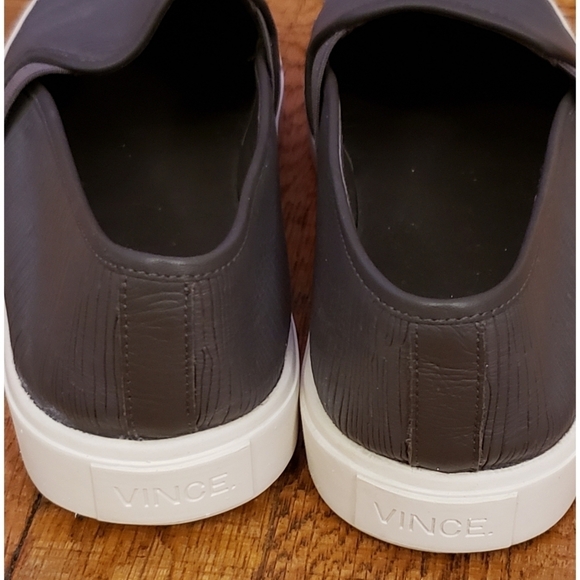 Vince Dark Gray Blair Textured Leather Slip On Sneakers - Size 7 - Picture 8 of 8